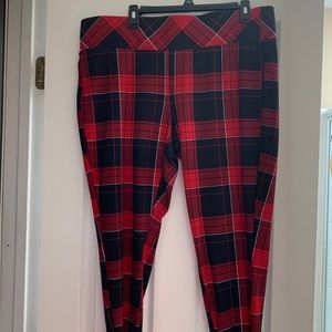 Torrid red and black plaid pants, Size 2